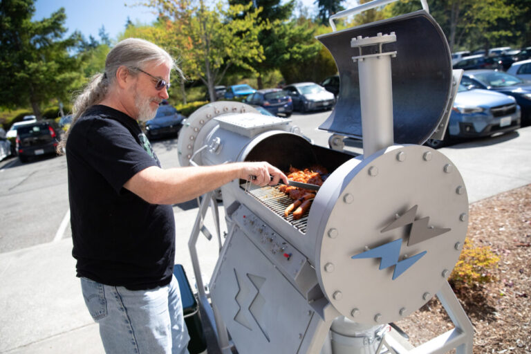man at barbecue