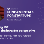 Fundamentals for Startups graphic with headshot of Yoko Okano and title of talk which is same as title of page.