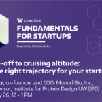 Fundamentals for Startups graphic with headshot of speaker