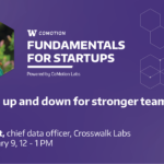 Fundamentals for Startups graphic with headshot of speaker