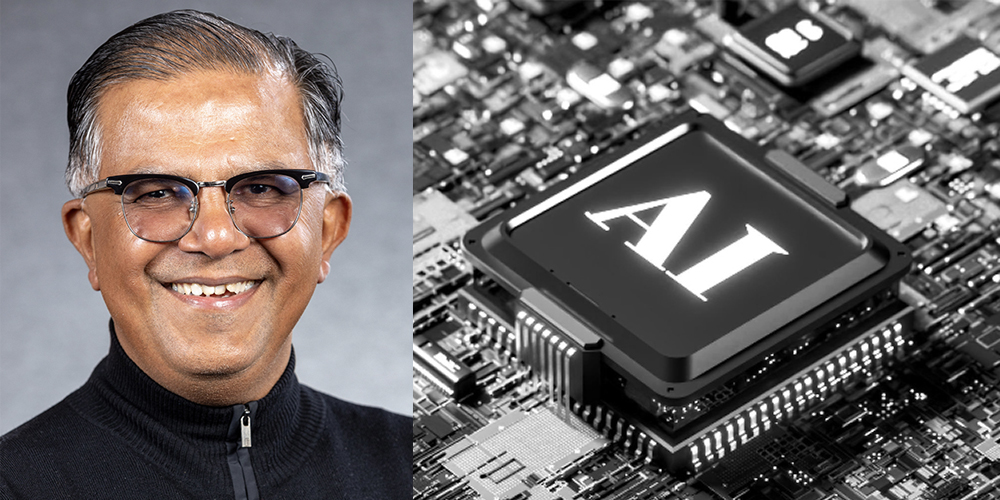 Jai Jaisimha and graphic showing circuits, one marked