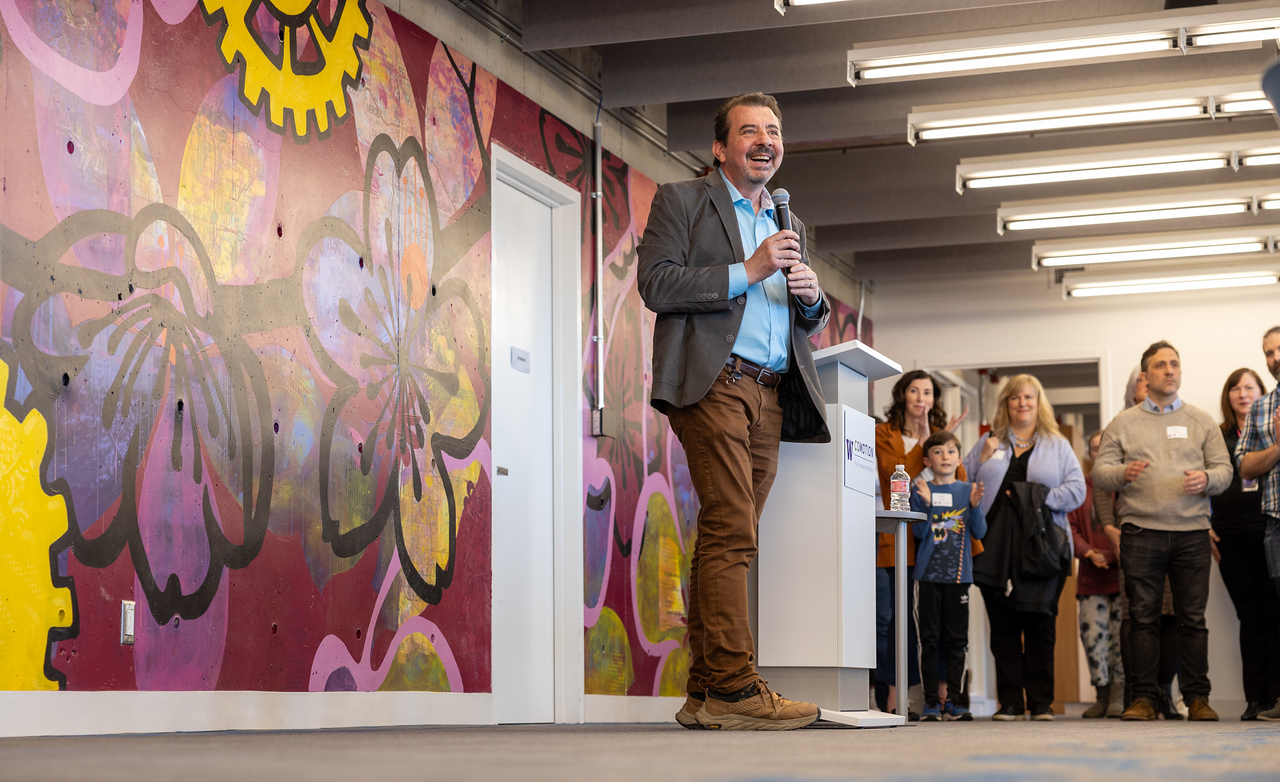 UW Vice Provost for Innovation François Baneyx at the CoMotion open house on May 1
