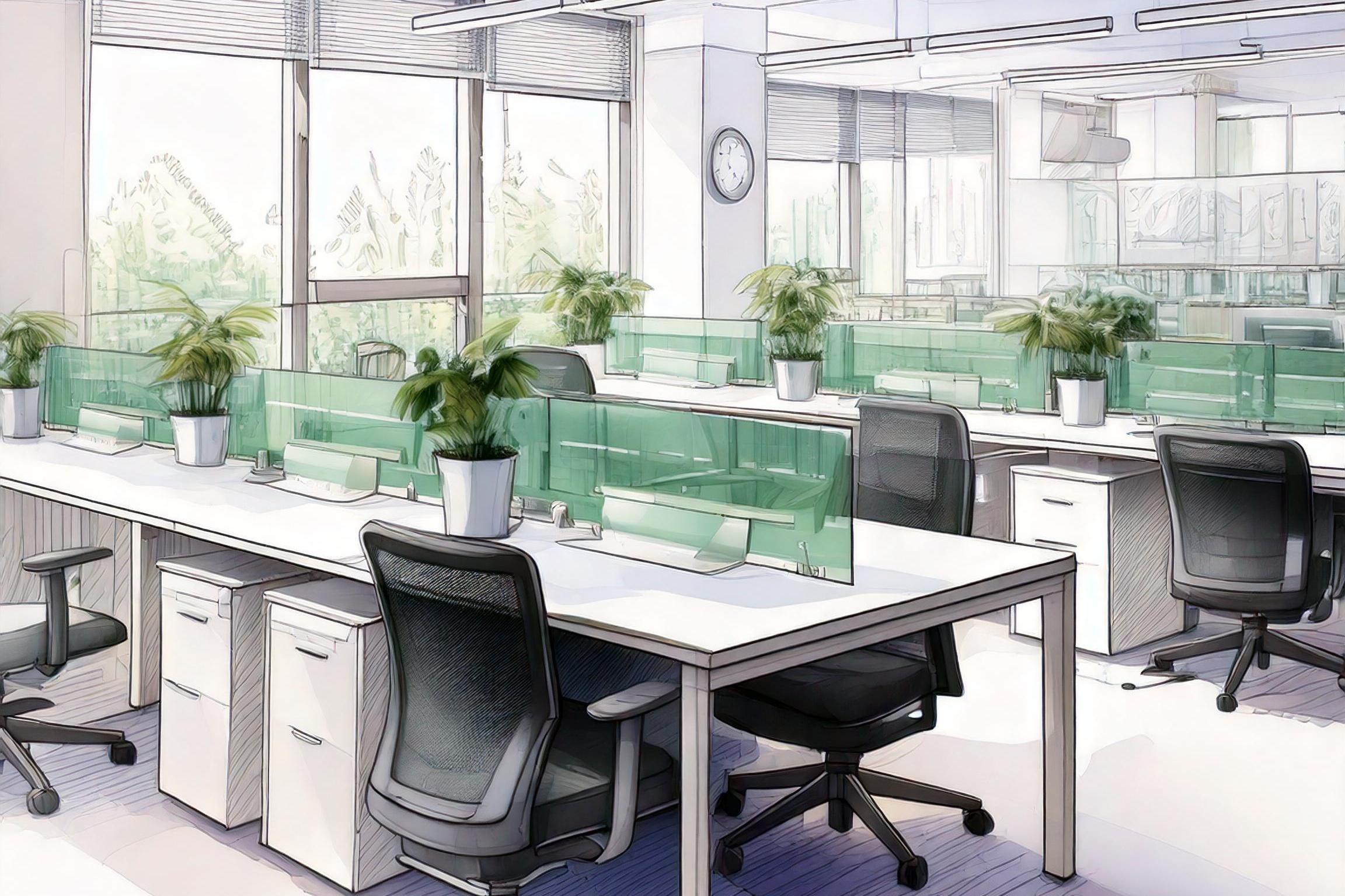 Renderings for new office space at the new Seattle Climate Innovation Hub