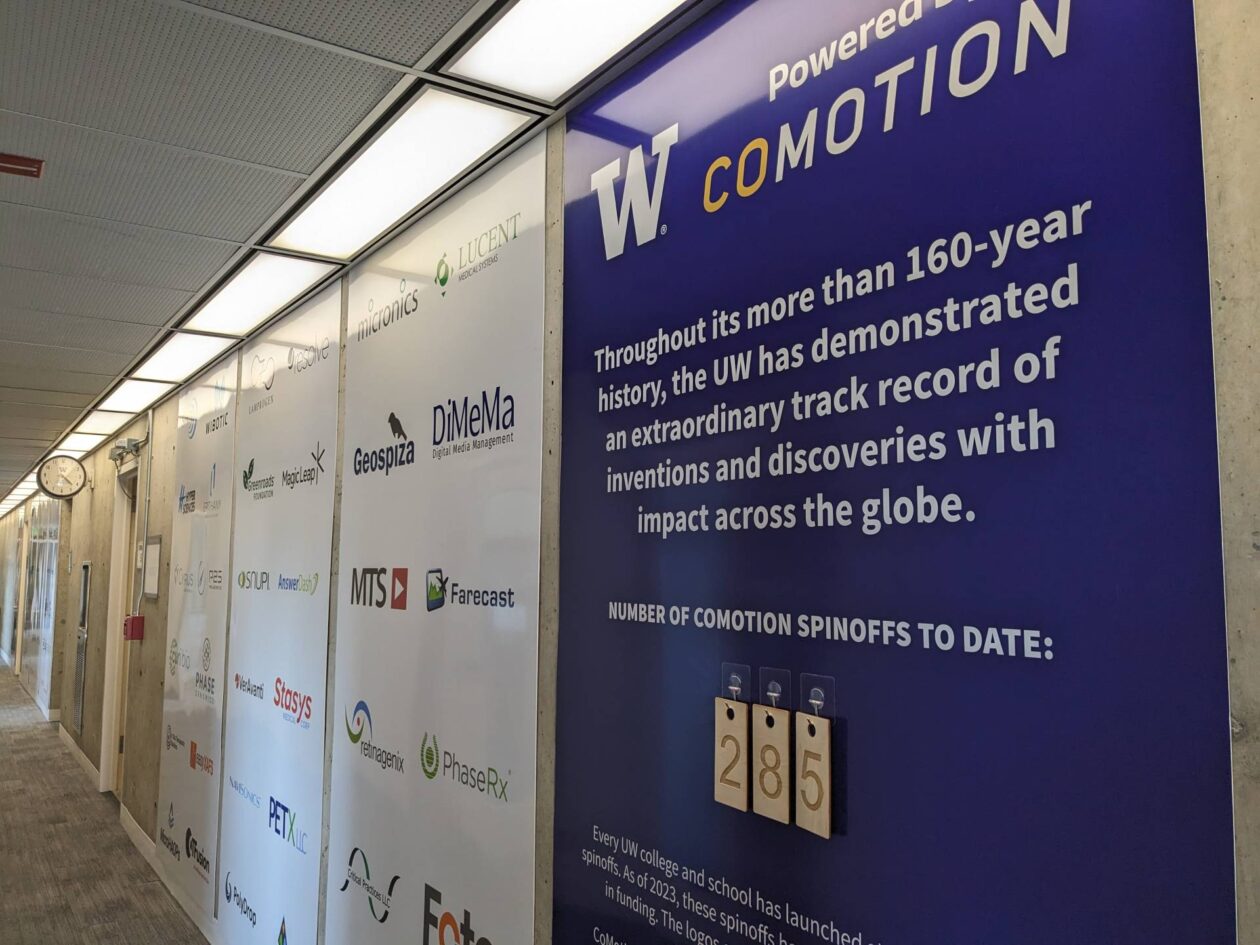UW CoMotion startup wall