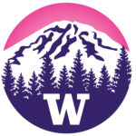 A stylized rendering of Mount Rainier