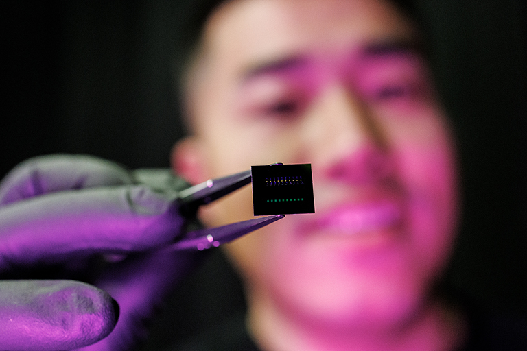 Bingzhao Li with chip