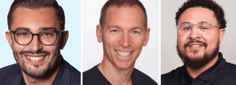 from left: Reagan Bonlie, founder and CEO of Nudge Money; Amos Nadler, founder, CEO and chief scientist at Prof of Wall Street; and Will Taylor, founder and CEO of Parish
