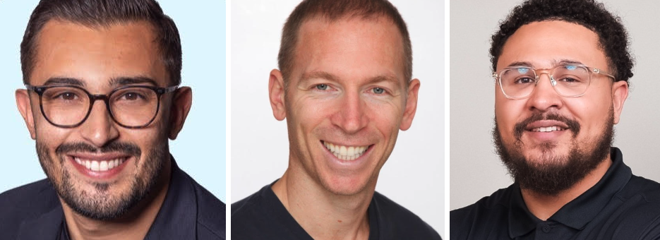 from left: Reagan Bonlie, founder and CEO of Nudge Money; Amos Nadler, founder, CEO and chief scientist at Prof of Wall Street; and Will Taylor, founder and CEO of Parish