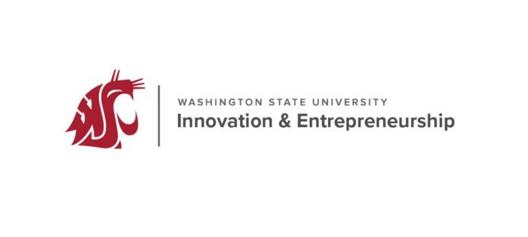 Washington State University Innovation & Entrepreneurship logo featuring the WSU cougar head icon, followed by the text “Washington State University Innovation & Entrepreneurship.
