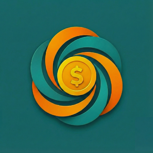 Logo for JoinSusu featuring a teal and orange circular swirl around a yellow coin with a dollar sign.